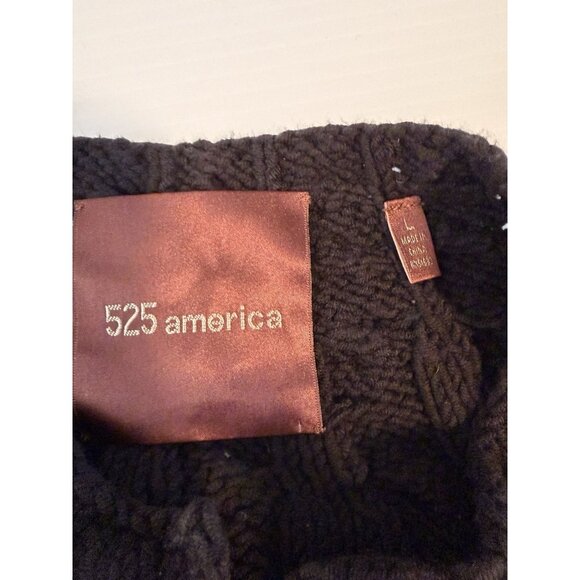 Anthropologie 525 America Short Sleeve‎ Button Down Cable Knit Cardigan Black L - Picture 8 of 8